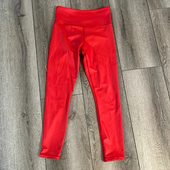 ZYIA ACTIVE RED METALLIC LIGHT & TIGHT HI RISE 7/8 - Picture 2 of 4